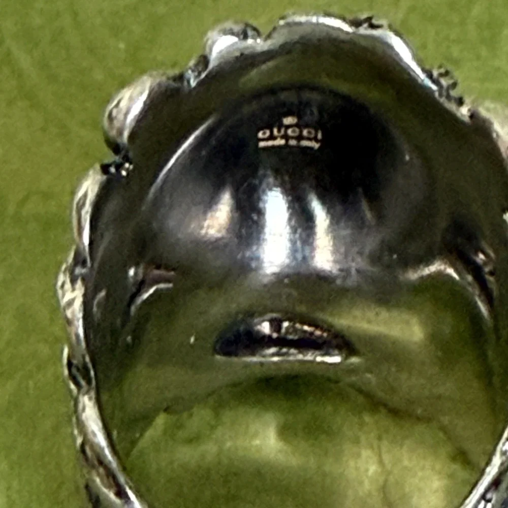 Gucci Silver-tone Brass Lion Head Ring‎ - IT Size 13 = 6.5 US (53mm)